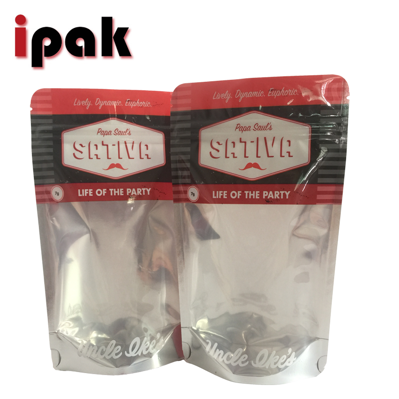 Wholesale custom doypack stand up foil tobacco pouches packaging with clear window